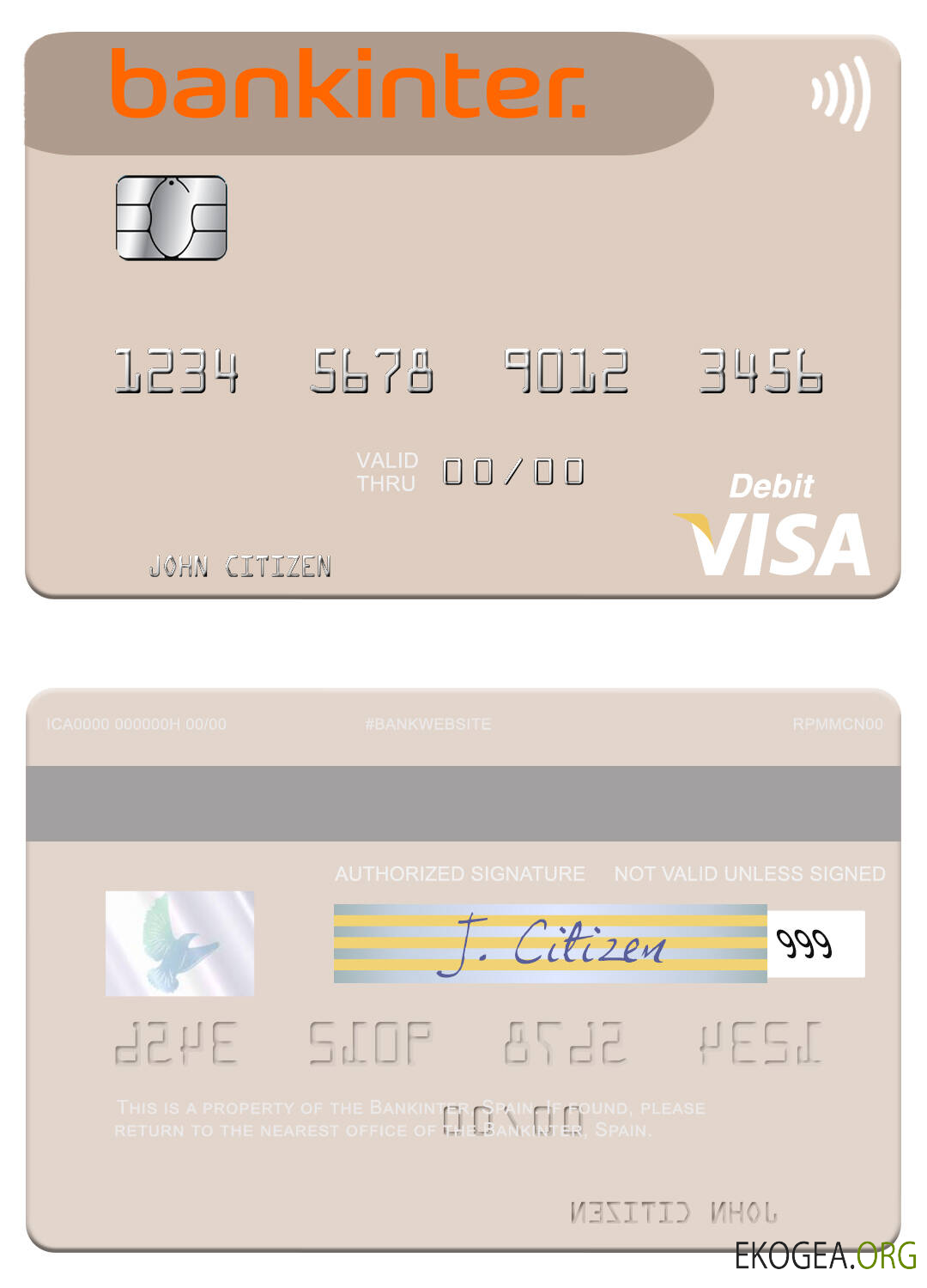 Carte de débit Visa Bankinter Espagne